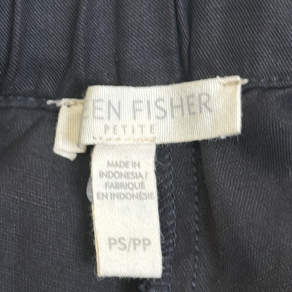 Eileen fisher black cotton pant elastic waist size small P - Picture 3 of 9
